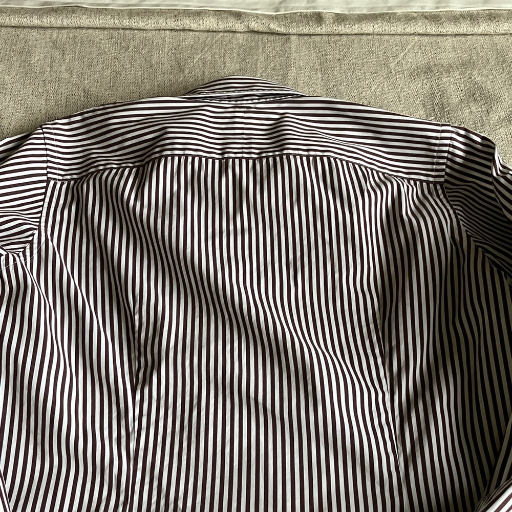 Ralph Lauren Women’s Striped Button-Down Shirt — White & Brown - Picture 6 of 6